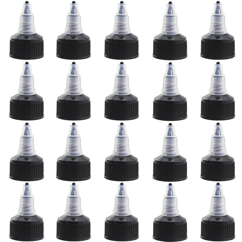 Caishun 20PCS Conical Squeeze Bottle Replacement Caps 24mm Neck Diameter Multifunctional Screw on HDPE Dispensing Cover Suitable for Spice and Paint Making - Image 1